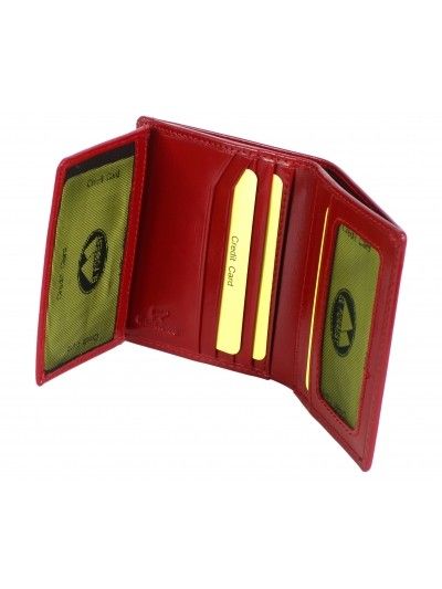 Mały portfel skórzany EL FOREST 854 czerwony skóra